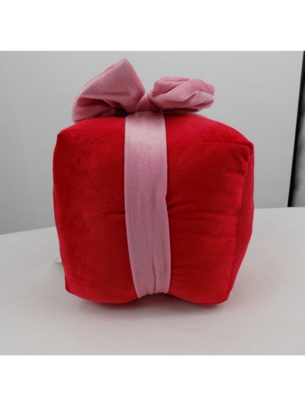 Ashland Plush Present Pillow Berry Jolly Red Pink Bow Square 8.5" x 9" Decor NWT - Picture 5 of 11
